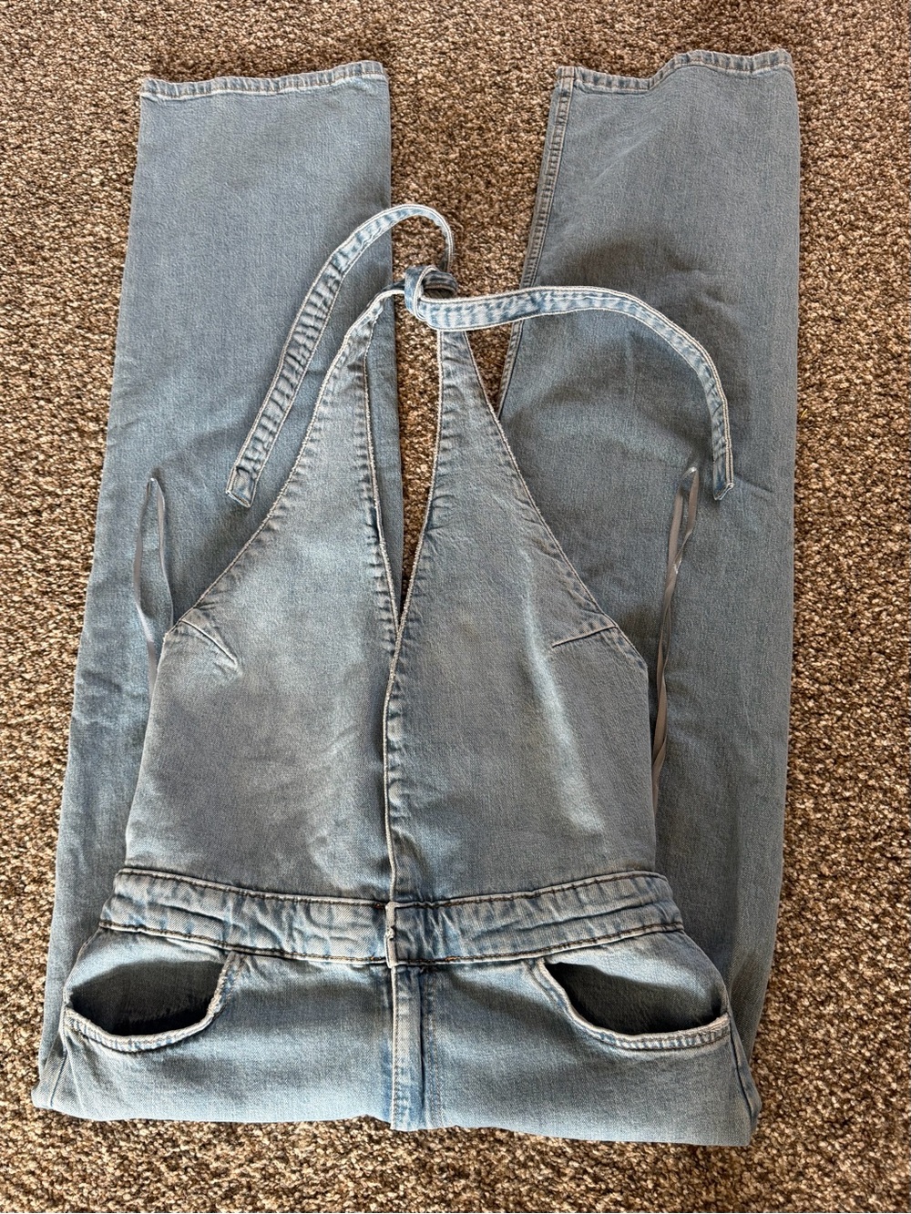 Zara TRF DENIM HALTER NECK JUMPSUIT - Picture 2 of 3